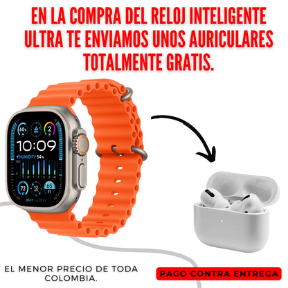 SMARTWATCH S8 PRO ULTRA IMPERMEABLE + CON 3 PULSERAS DE REGALO + AURICULARES COMPLETAMENTE GRATIS